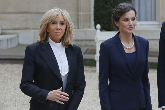 Brigitte Macron et la reine Letizia d'Espagne.