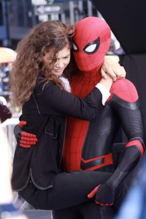 2018 : Zendaya et Tom Holland sur le tournage de Spider-Man: Far From Home, New York