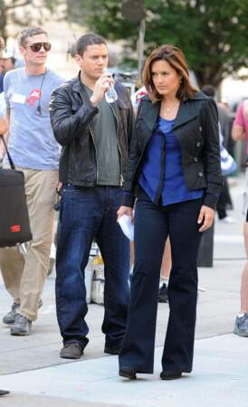 Avec l'iconique Mariska Hargitay sur le tournage de la série