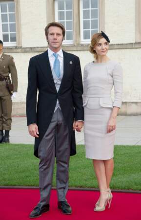 Clotilde Courau et Emmanuel-Philibert de Savoie au mariage du Prince Guillaume, en 2012