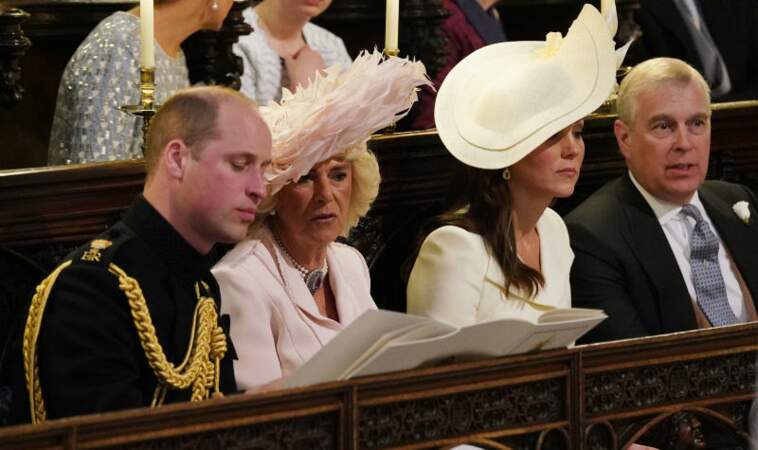 Camilla à la cérémonie de mariage du prince Harry et de Meghan Markle au château de Windsor.