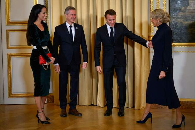 Le couple Macron aux côtés du Premier ministre de la Slovenie, Robert Golob, et de sa compagne Tina Gaber. 